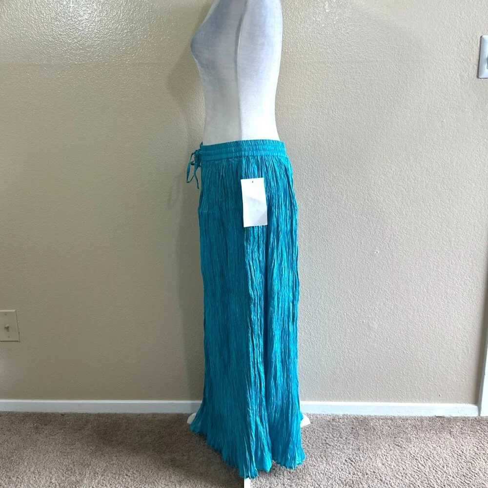 Chadwick's Vintage Blue Crinkle Maxi Mermaid Skirt